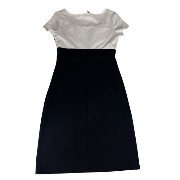 B. Smart Colorblock Sheath Dress Women 8 Black White Stretch Empire Waist Casual - Picture 5 of 5